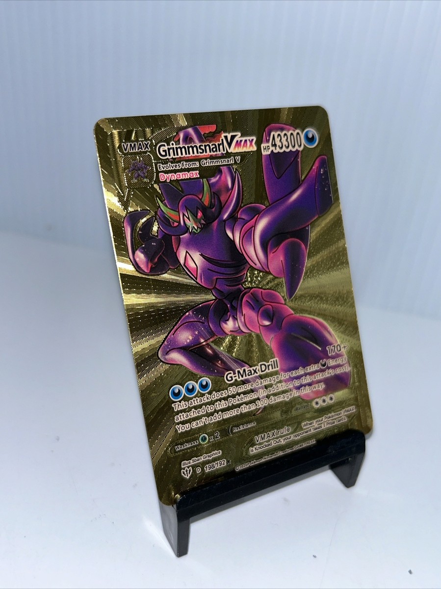 Grimmsnarl VMAX Metal Gold Foil Pokemon Card Fan Art Display Card HP43300
