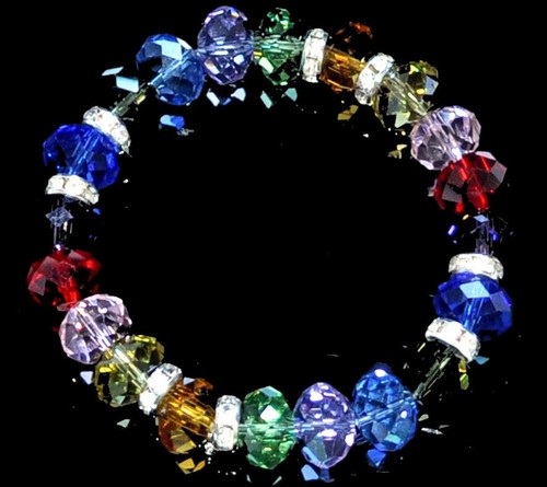 50pcs Flache Runde Rondelle facettiert funkelnd sortiert Kristallperlen 10x8mm - Bild 2 von 2