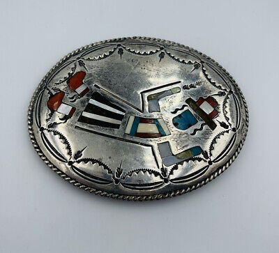 Huge 94 Grams Vintage Native American Navajo Sterling Silver Turquoise Buckle Old Huge 94 Grams Vintage Native American Navajo Sterling Silver Turquoise Buckle Old