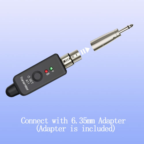 Sistema adattatore XLR wireless doppio trasmettitore e ricevitore per microfono mixer chitarra USA - Foto 8 di 17