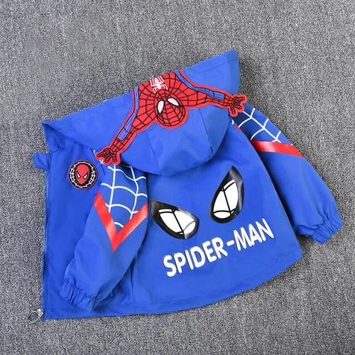 Spiderman Windbreaker Jacket Boys Childrens Hooded Thin Jacket Christmas Gifts - Picture 14 of 31