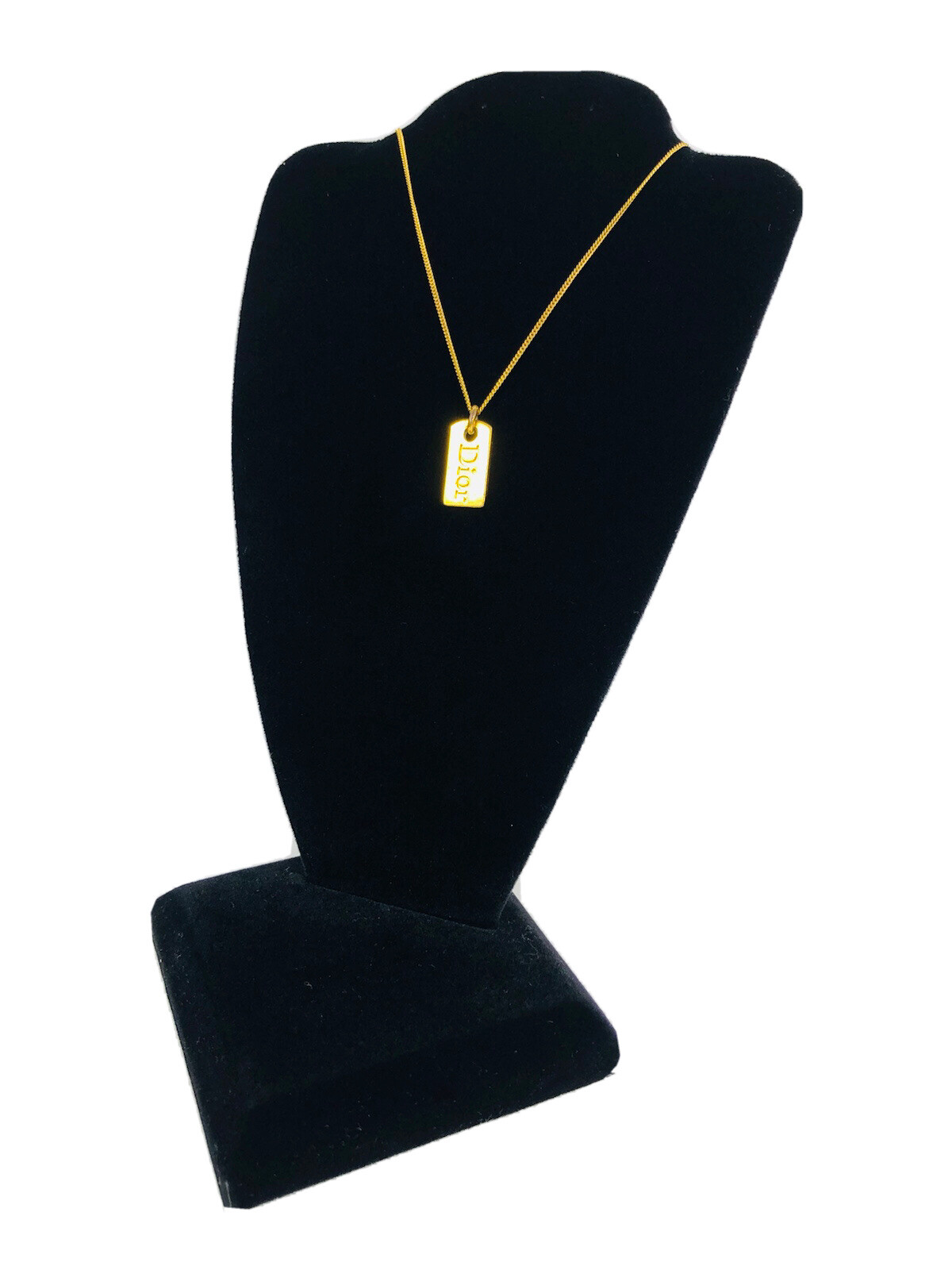 Dior logo pendant necklace in gold or silver