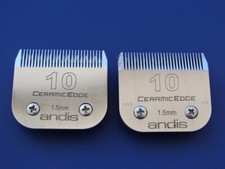 2 Andis 10 blade Ceramic edge Dog Clipper Blades 1.5mm A-5 style used