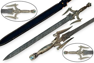 Custom Hand Made Damascus Sword With pewter Handle  RT-54