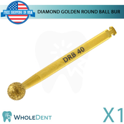 Diamond TiN B0ne Shape & Cutting Round Ball Head Bur Ø4mm Dental RA Instrument
