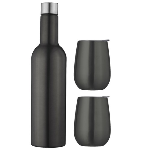New Avanti Double Wall Wine Traveller Set 750ml Bottle Flask 300ml Tumbler - Picture 4 of 8