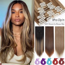 Natürliche Wie Echte Dick Haarverlängerung 8Stk Clip in Extensions Voller Kopf
