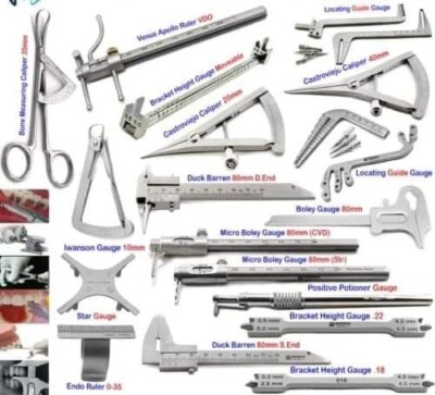 Orthodontic Bracket Positioning Gauges Set Dental Height Measuring Instruments