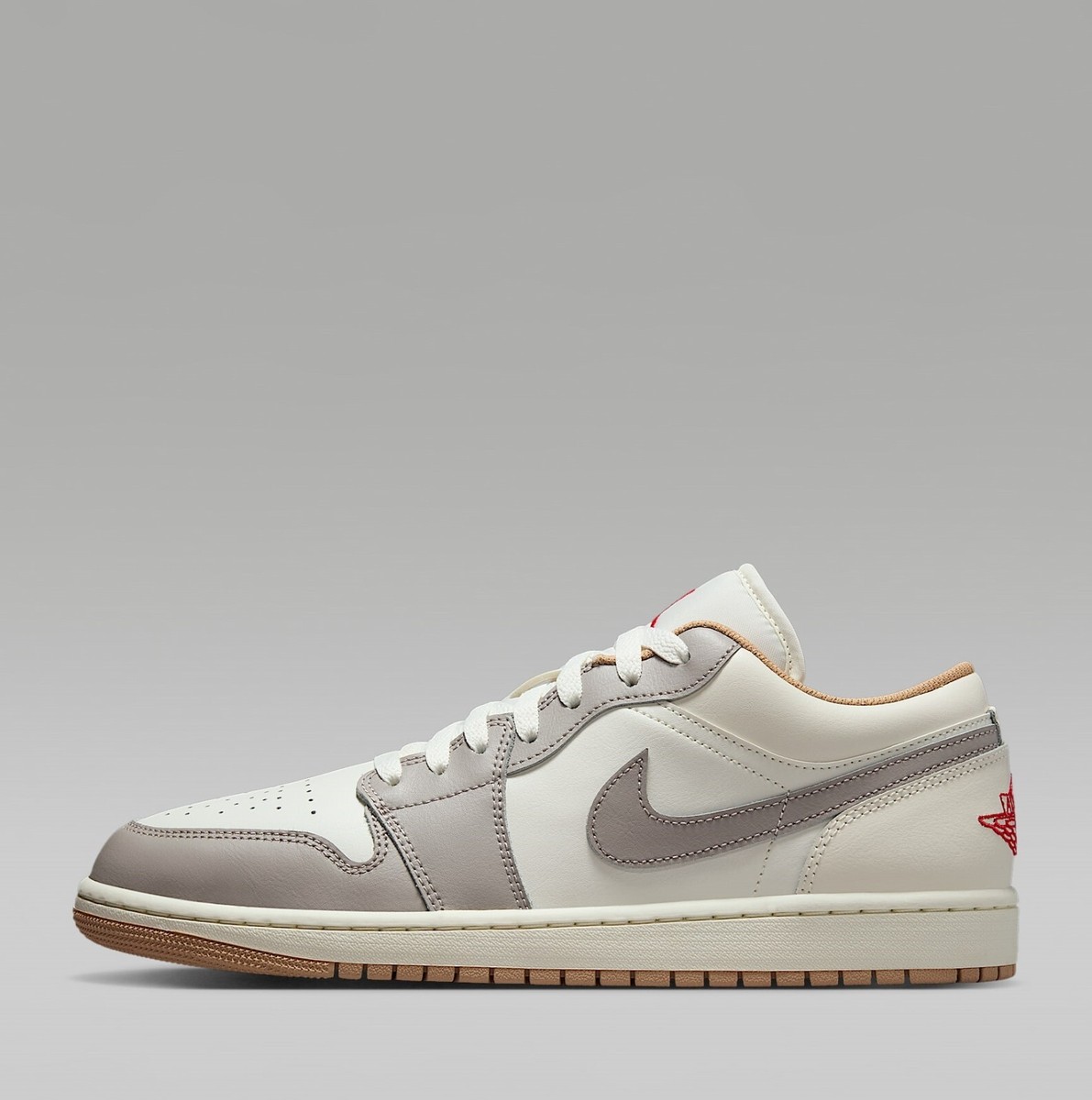 国内配送 NIKE AIR JORDAN 1 LOW SAIL/C.GREY-HEMP-FIRE RED Nike Air Jordan 1 Low Sneakers Shoes Sail/College Gray/Hemp