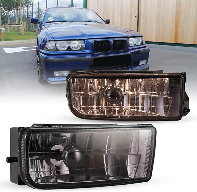 Fog Lights Smoke Lens for 1992-99 BMW M3/E36 318i 318is 318ti 320i Replacement