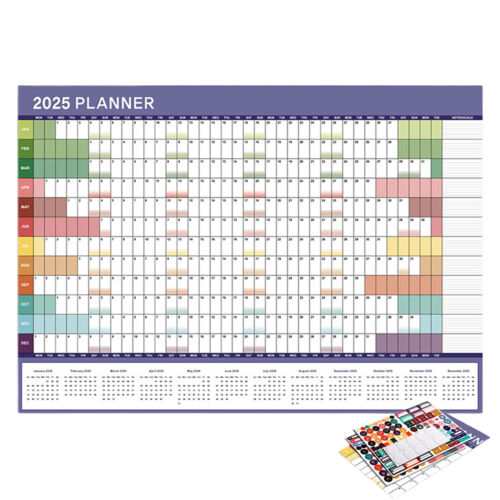 2025 Yearly Wall Calendar Wall Decor Calendar For To-do List, Appointments, Meet