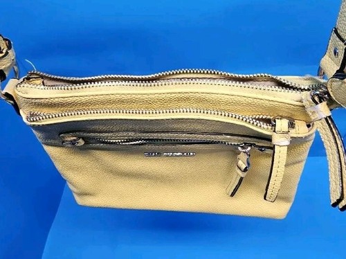 Dana Buchman Yellow Pebbled Faux Leather Crossbody Bag/Purse Zipper Closed - Picture 4 of 10