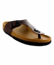 Sandalia con correa en T Aerosoft Eudora para mujer, HL-1204, marrón (talla 9)