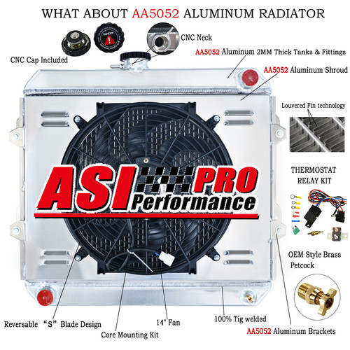 4ROW Radiator Kit For 88-97 TOYOTA HILUX RN85 RN90 YN85 22R 1.8-2.4L PETROL MT.