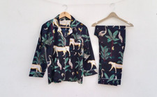 Indian 100 Cotton Animal Print PJ Set Bridesmaid Pajama Set Women Nightwear Suit
