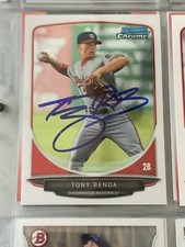 TONY RENDA AUTOGRAPHED SIGNED 2013 BOWMAN CHROME CARD NATIONALS COA