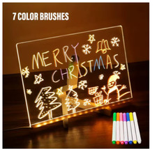 Tableau d'affichage en acrylique lumineux LED, tableau à dessin effaçable USB