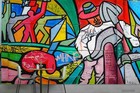 3D Artist Color Graffiti Works Self-adhesive Removable Wallpaper Murals Wall