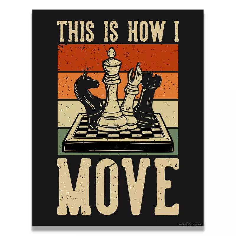 Think Chess Game Motivational Saying Wall Art Print Decor 