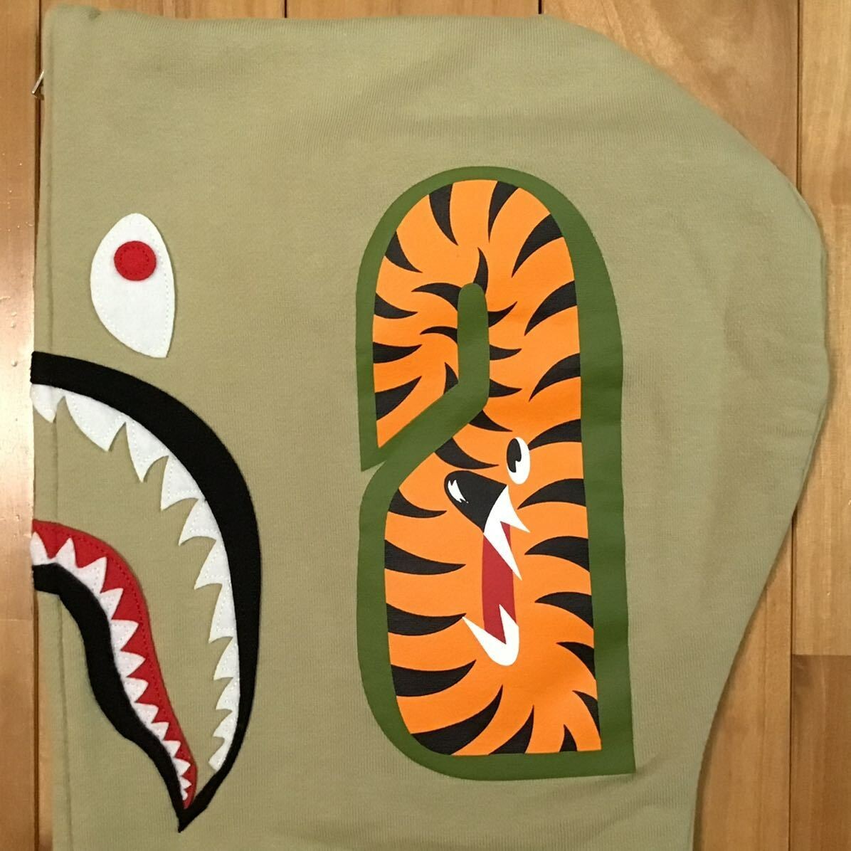 BAPE WGM Shark full zip hoodie beige A Bathing Ape Size S | eBay