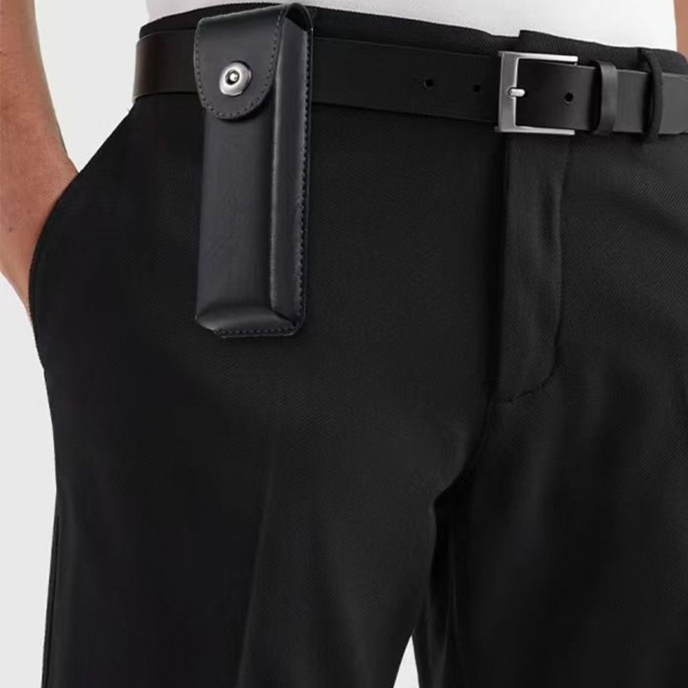 Soft Leather Glasses Storage Box Belt Wearable Glasses Case Carrying