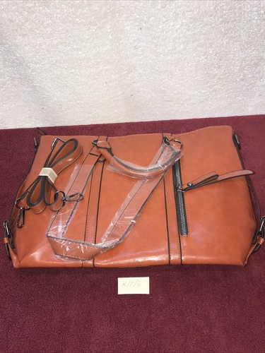 Brand New Women’s Large Brown Tote Bag~With Zippers - Picture 1 of 8