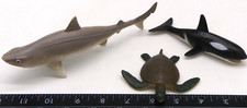 Lot Assorted Ocean Animal Figure Toy Killer Whale Great White Shark Turtle Sea