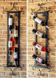 Botellero Para Vino 130 Cm De Metal Soporte Botellas Estante Pared Bar Ebay