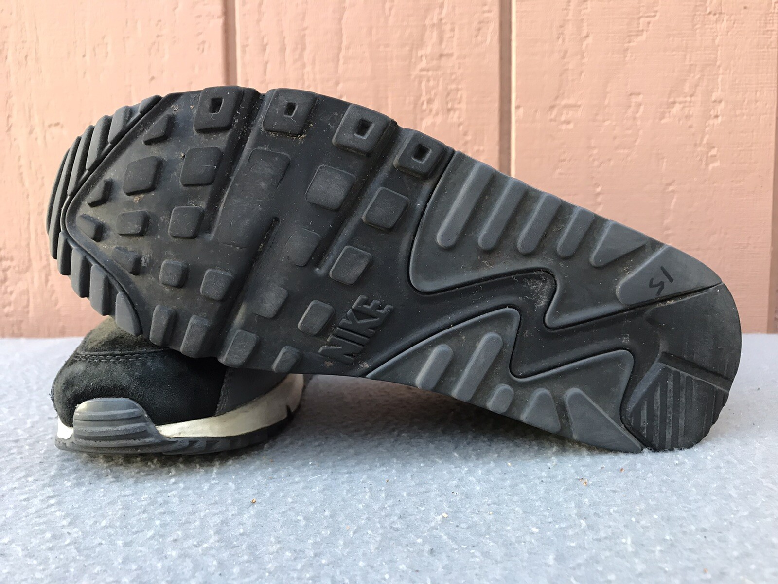 RARE Nike Air Max 90 Leather Black Anthracite Women Size US 7.5 