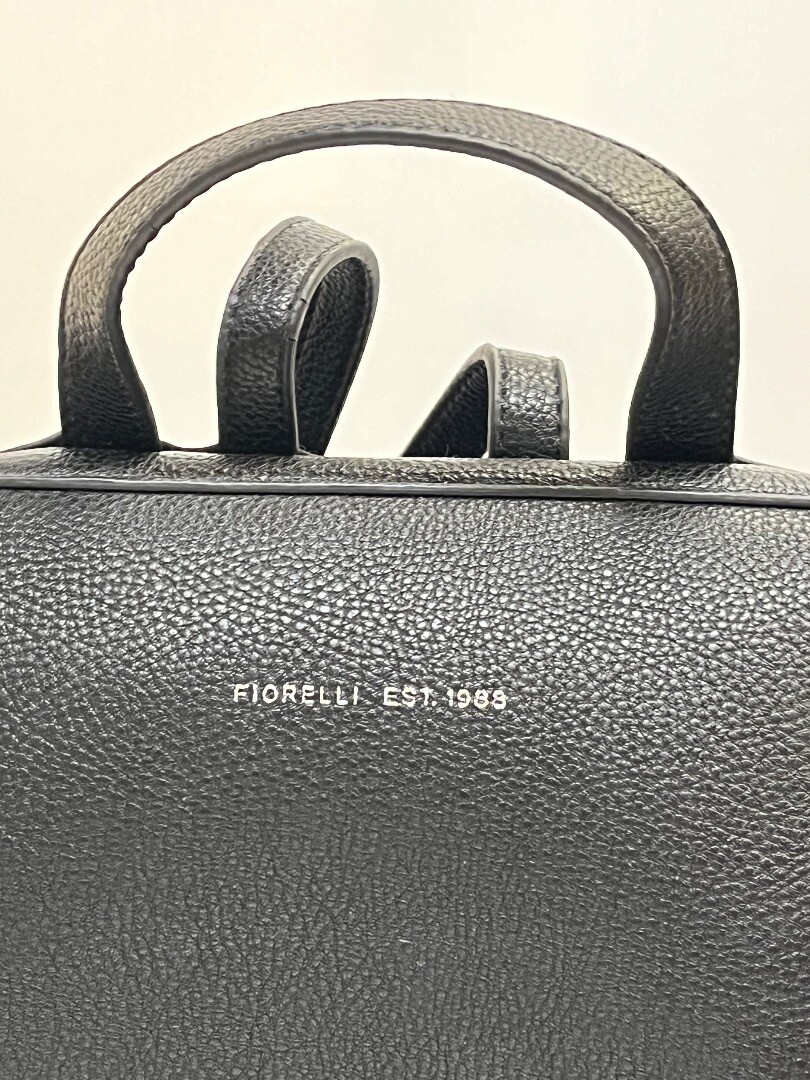 Ladies FIORELLI Black Leather Backpack Plain Bag CG N42 eBay