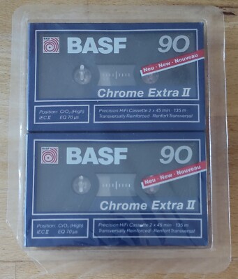 2x BASF Chrome Extra 90 II - Audio Tape Leerkassetten - Original verschweißt OVP