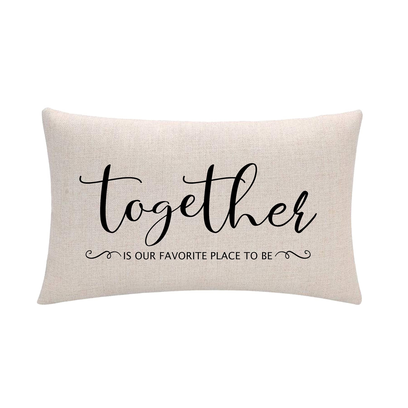 Home Quotes Lumber Decorative Pillowcases Together is Our Favorite Place to B...