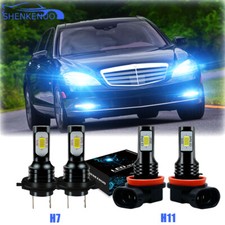8000k Led Headlight Fog Light Bulb For 2007-2009 Mercedes-benz S450 S550 S600 4x