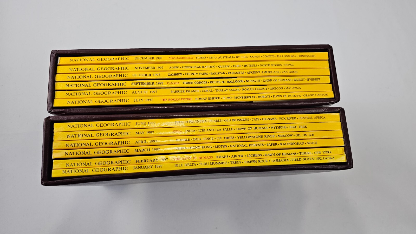 1997 National Geographic 12 Magazines Complete Set & Slipcover/ January-December