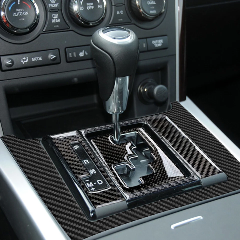 7Pcs For Mazda CX-9 2010-15 Carbon Fiber Interior Gear Shift Kit Cover Trim - Image 4 of 4