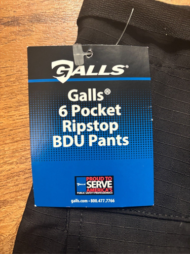 NWT GALLS MENS BLACK LARGE REGULAR 6 POCKET POLY COTTON RIPSTOP BDU PANTS - Picture 4 of 10
