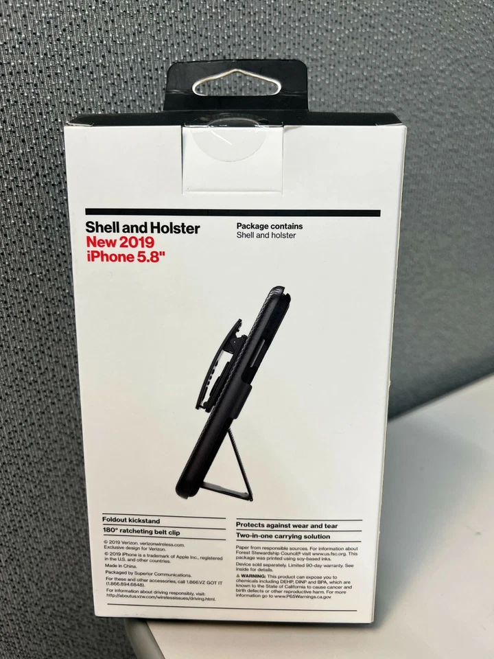 Combo de funda de carcasa Verizon OEM para iPhone 11 Pro (5,8") - negra Foto 2 de 4