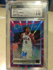 2020-21 Donruss Tyrese Maxey  Rated Rookie Auto Purple Laser 13/15 CSG 10