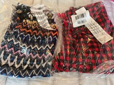 Lot 2 Old Navy Girls Fleece Pajama Pants Buffalo Plaid Fair Isle Small 6-7