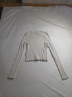 H&M Divided Women's M Ribbed Crop Long Sleeve Sweater Ivory Lettuce Hem — photo 5