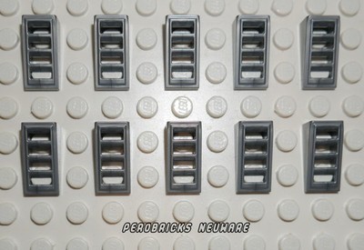 Lego Basic 10x Slope 18 2 x 1 x 2/3 m. 4 Schlitzen flat silber #61409 NEUWARE