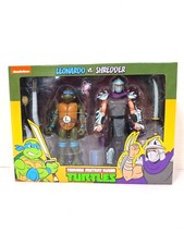 New Neca TMNT Cartoon Leonardo vs. Shredder Figure 2 Pack