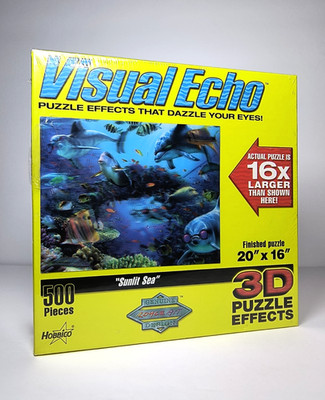 Hobbico Visual Echo 3-D Puzzle-500 Pieces-''Sunlit Sea''-20''x16'' Finished Size NEW