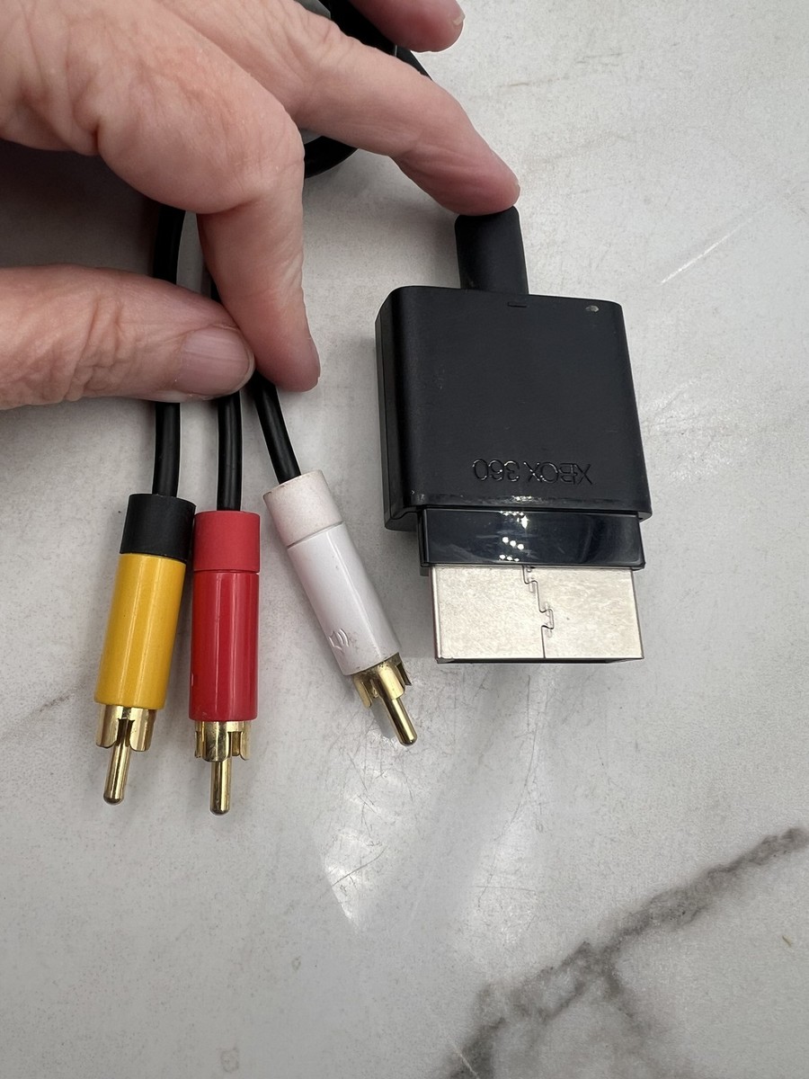 Xbox 360 Composite AV Cable Genuine Microsoft RCA Video Audio Cord