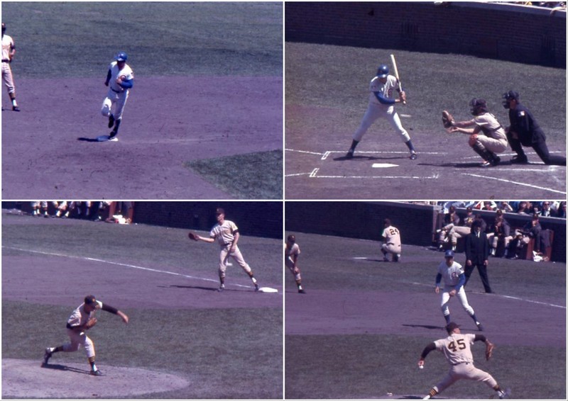 Lot of 4 1969 Chicago Cubs vs. San Diego Padres 35mm Slides Santo HR