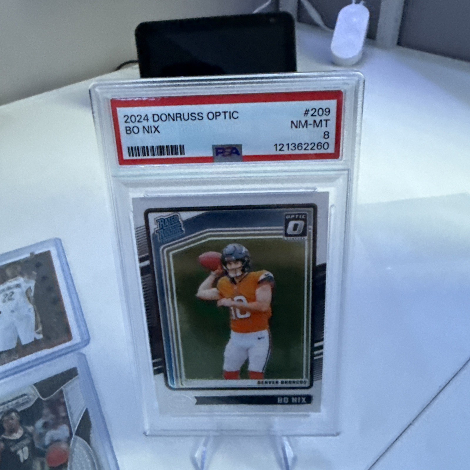 2024 Panini Donruss Optic - Rated Rookie Bo Nix PSA 8 #209 (RC)