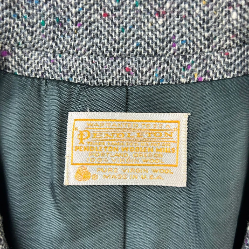 Blazer Pendleton Feminino 10 Cinza Lã Virgem Pura Forrada com Botões Jaqueta - Imagem 2 de 4