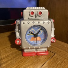 TAPAS Robot Alarm Clock - silver- working good condition 