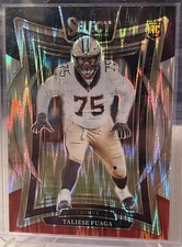 2024 Panini Select - Taliese Fuaga Black & Red Prizm Shock RC #56 Saints Rookie