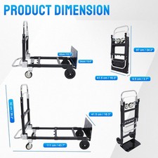 660 lbs 2in1 Foldable Hand Truck Dolly Heavy Duty Convertible Hand Truck